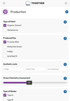 TOGETHER game production view for managing resources and strategic decisions